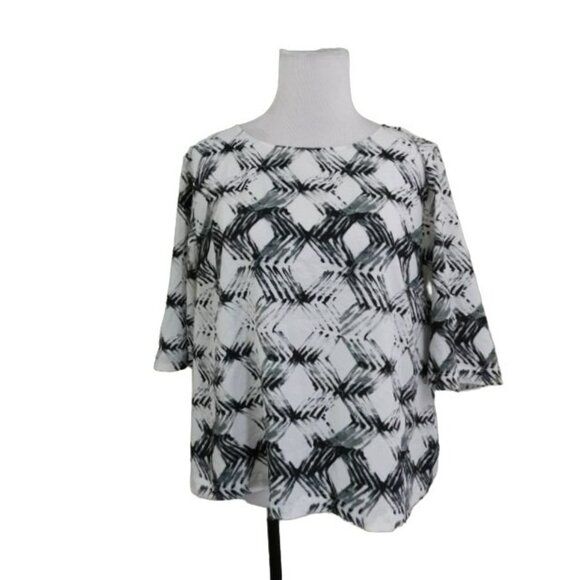 DKNY Size XL Zip Back Career Blouse Semi Sheer Top - Picture 1 of 2